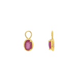 Gemstone Oval Huggie Charms