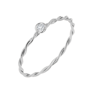 Diamond Bezel Twist Ring