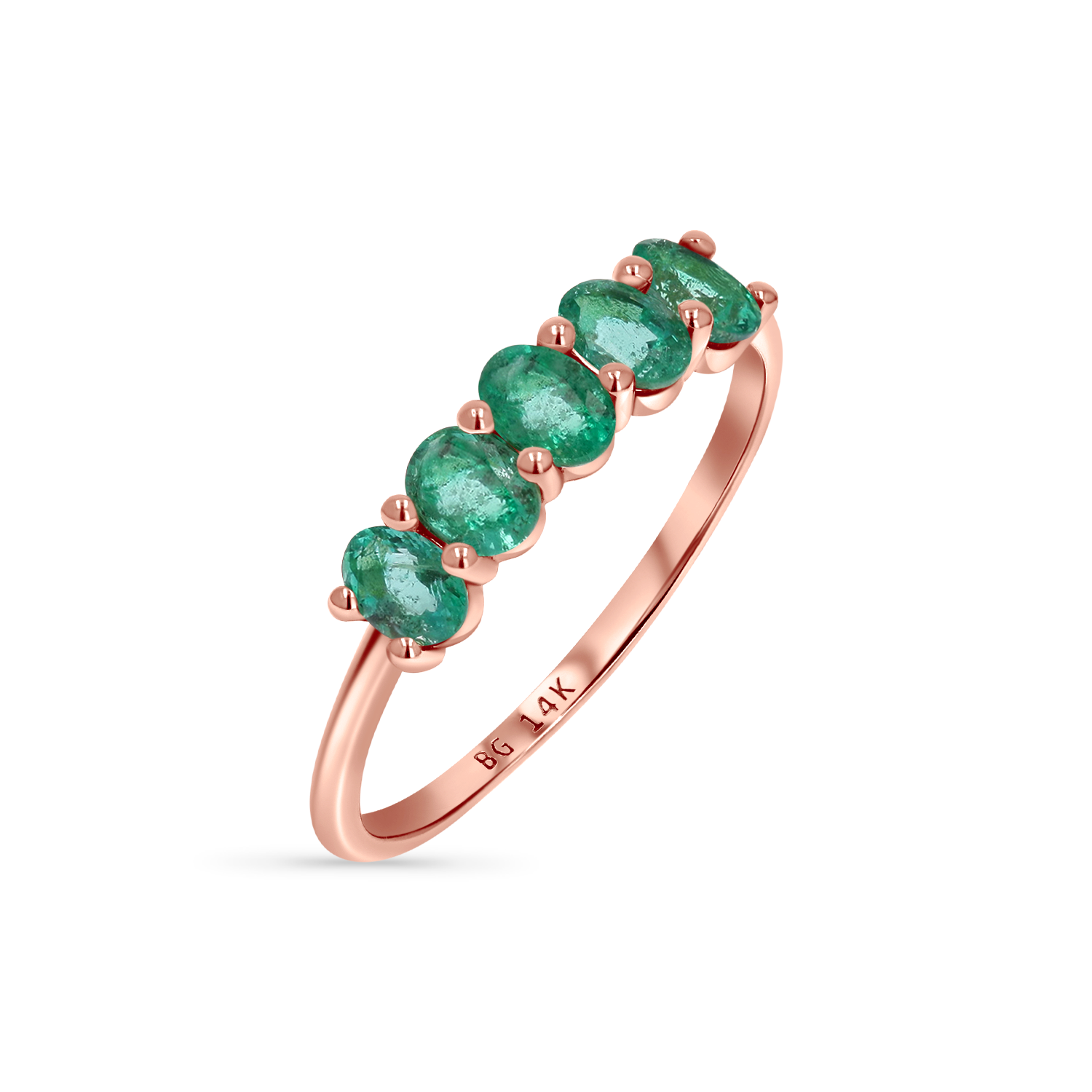 Oval Emerald Five-Stone Ring