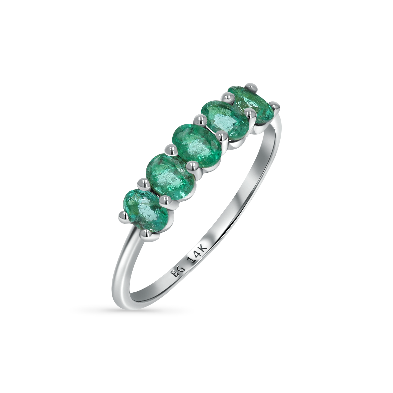 Oval Emerald Five-Stone Ring