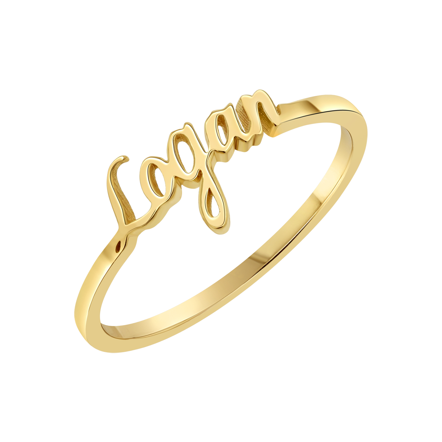 Women's Personalized Double Name Ring in 14k Solid Gold – NORM JEWELS