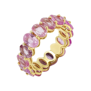Genuine Pink Sapphire Oval Eternity Band
