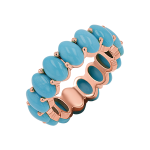 Genuine Turquoise Oval Eternity Band