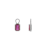 Gemstone Emerald Huggie Charms