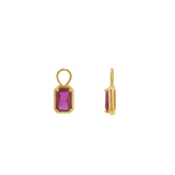 Gemstone Emerald Huggie Charms