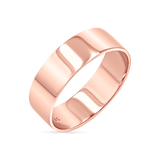 A solid, smooth, thick band in shiny rose gold with engraved BG inside for Baby Gold. Real 14k yellow gold and good for stacking