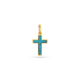 Turquoise Inlay Cross Charm