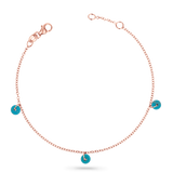 Turquoise Bead Charm Bracelet
