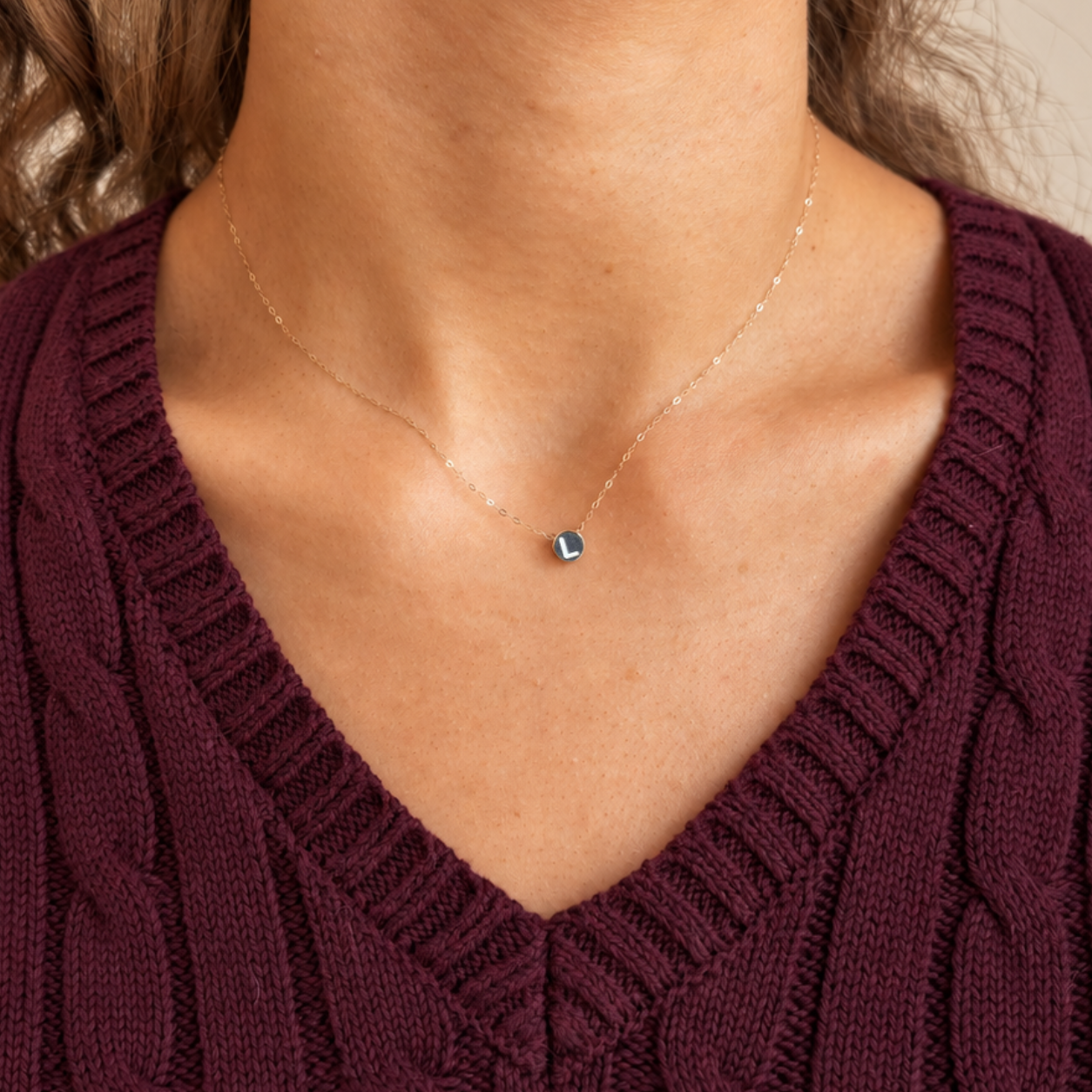 Enamel Letter Bead Necklace