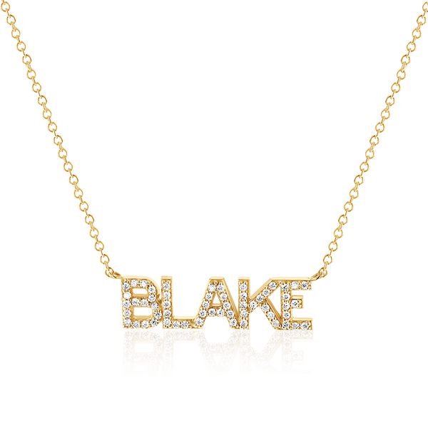 Big diamond 2025 name necklace