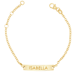 Kids Signature Classic Engravable ID Bracelet Baby Gold