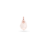 White baroque pearl with 14k rose gold bail and custom 14k rose gold personalized charm with initial.