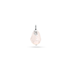 White baroque pearl with 14k white gold bail and custom 14k white gold personalized charm with initial.