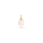 White baroque pearl with 14k gold bail and custom 14k gold personalized charm with initial.