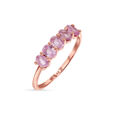 Oval Pink Sapphire Five-Stone Ring