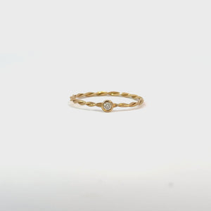 Diamond Bezel Twist Ring