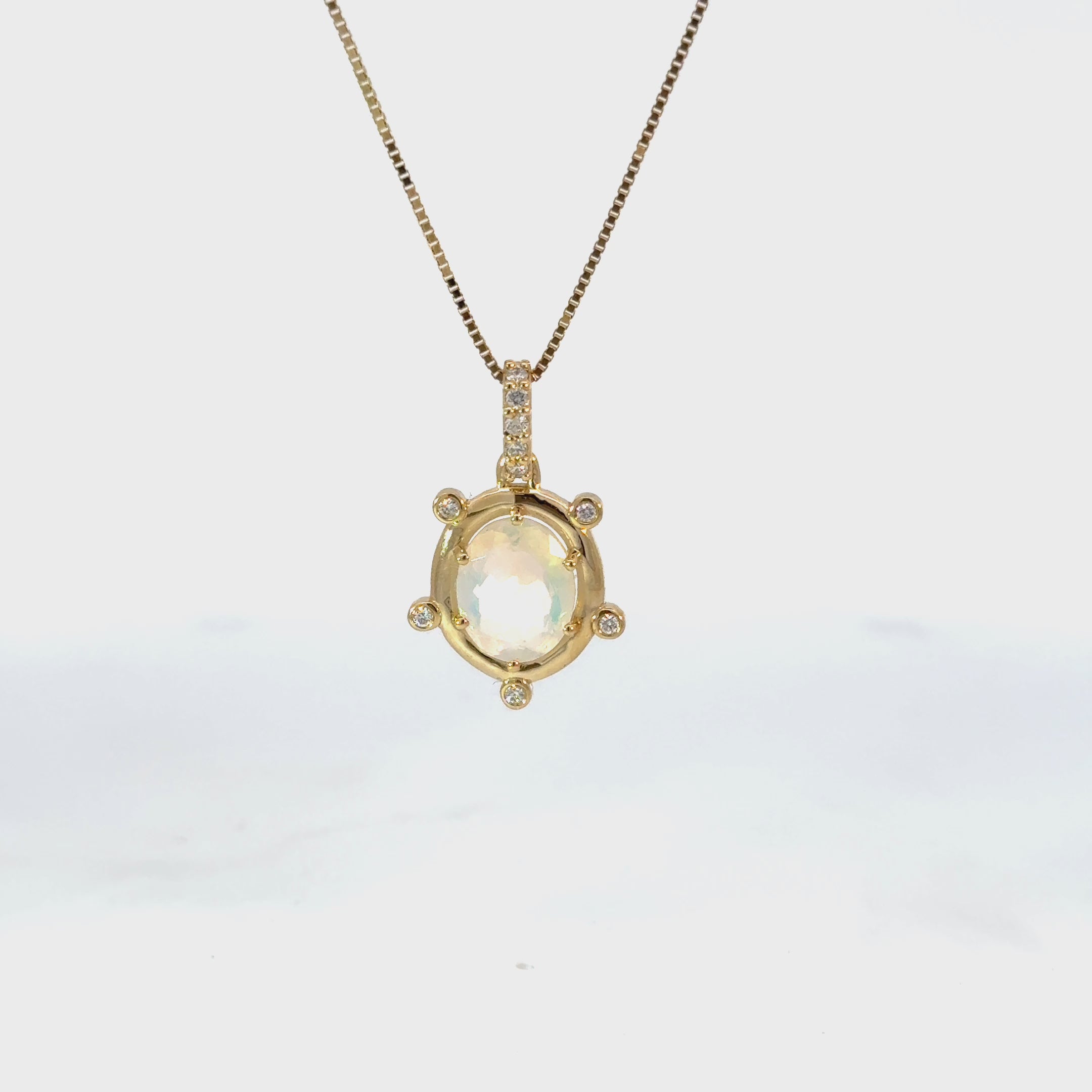 Opal and Diamond Halo Charm - Image 5