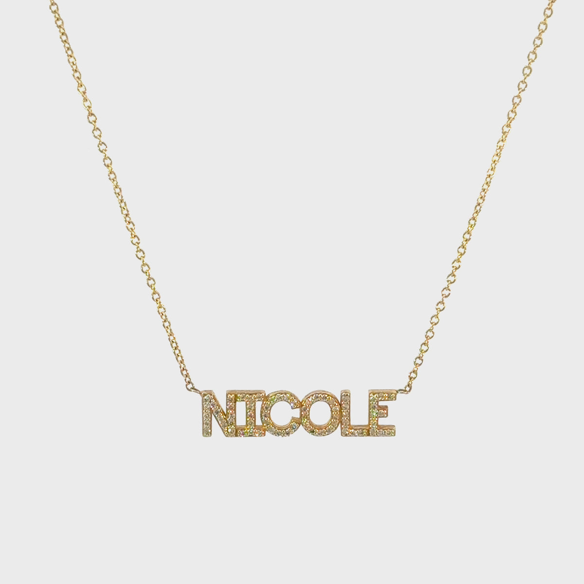 Diamond Custom Name Necklace – Baby Gold