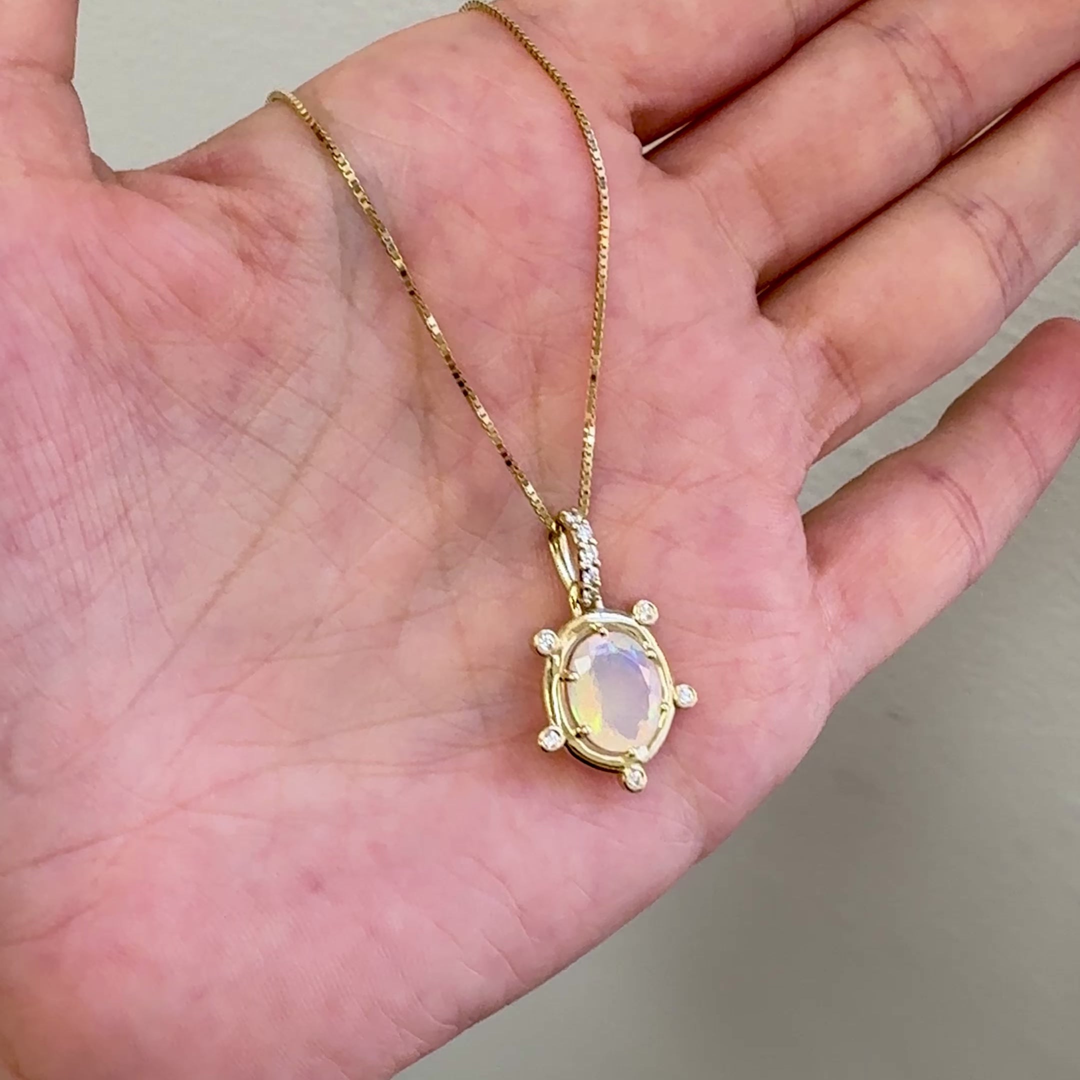 Opal and Diamond Halo Charm - Image 6