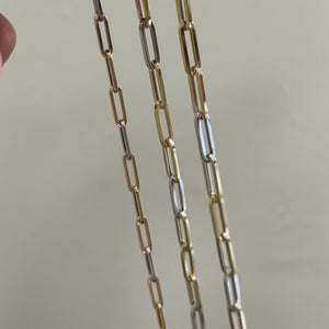 Two-Tone Large Paper Clip Chain Bracelet