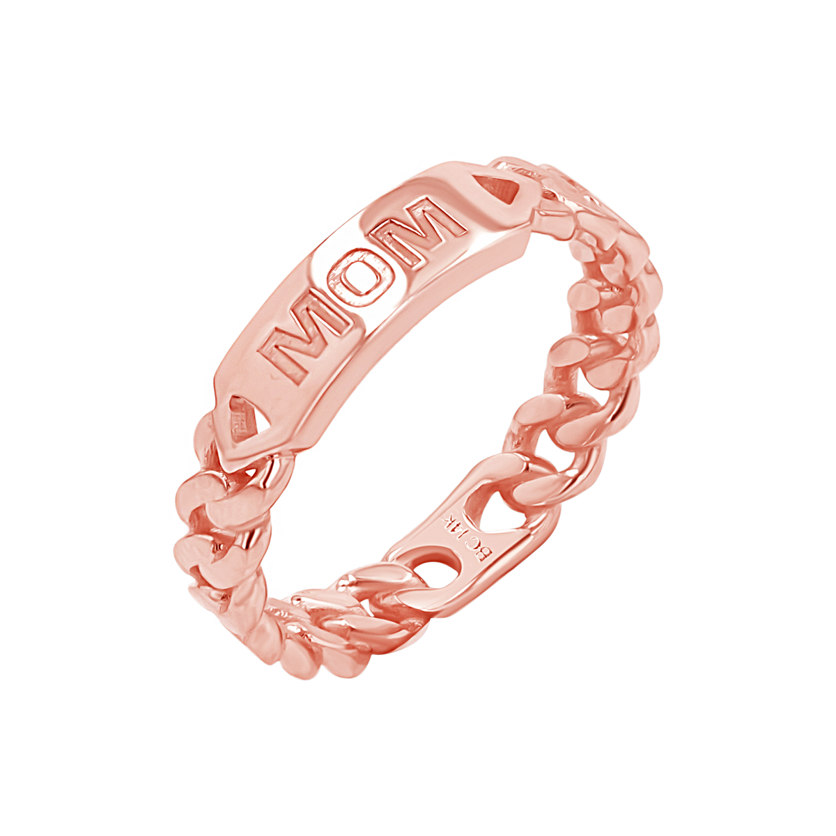 14K Gold Engravable Cuban Link Ring – Baby Gold
