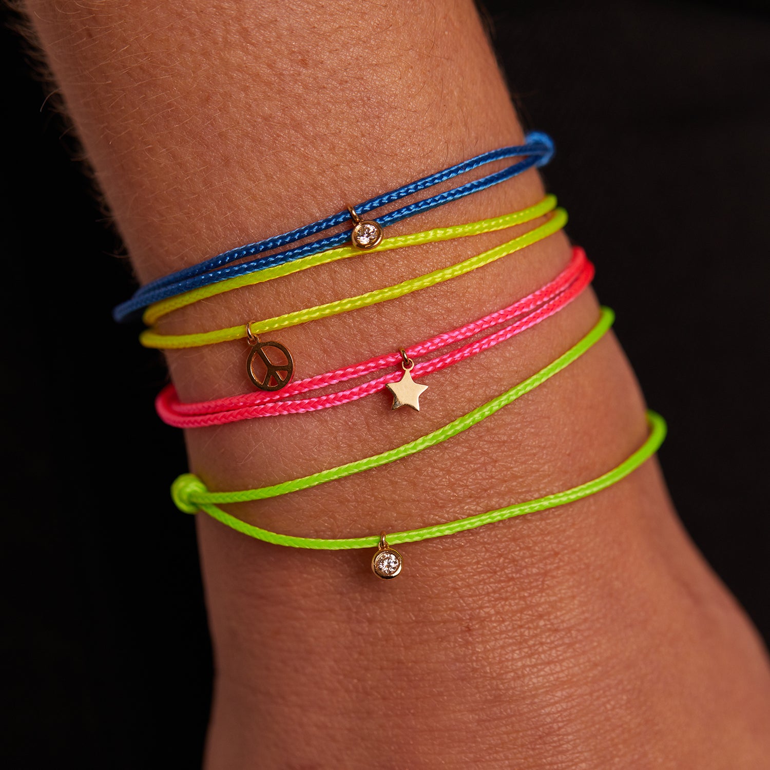 14K Gold Cord Charm String Bracelet – Baby Gold