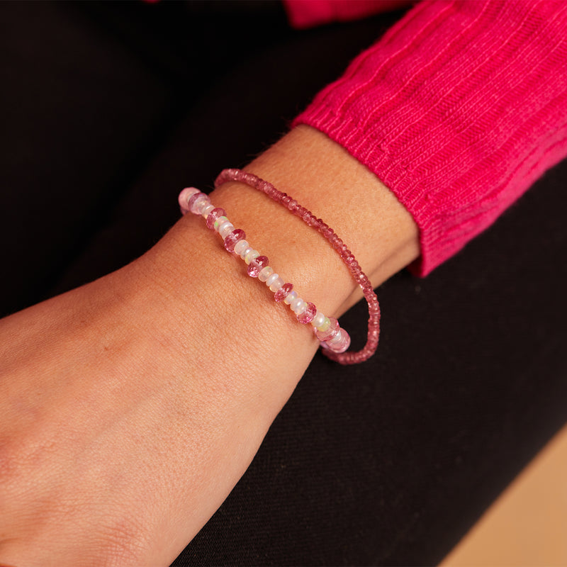 Pink Sapphire Beaded Bracelet
