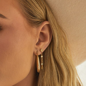 Opal Solitaire Sequin Earrings