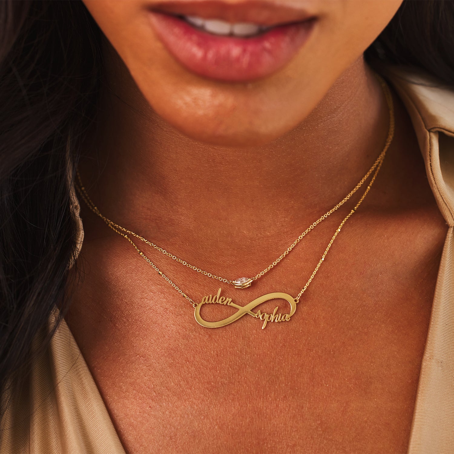 24k Gold Plated Enamel Custom Name Necklace with Heart – Digital Dress Room