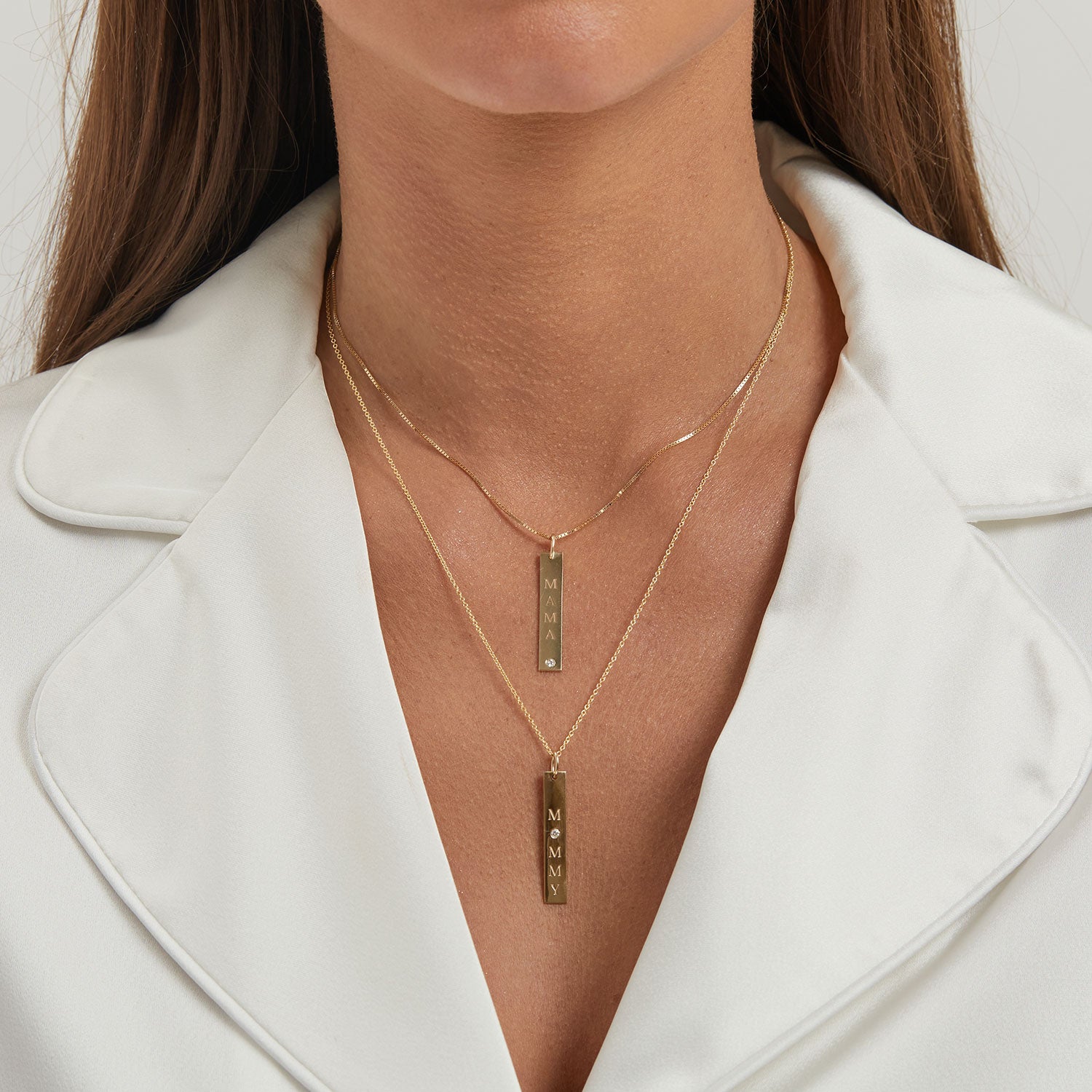 Mama Vertical Tag Charm With Diamond - Image 5