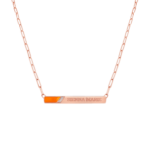 Slash Engravable Necklace with Diamond Accents