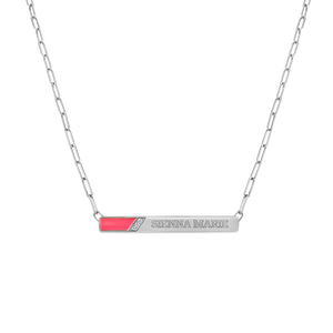 Slash Engravable Necklace with Diamond Accents