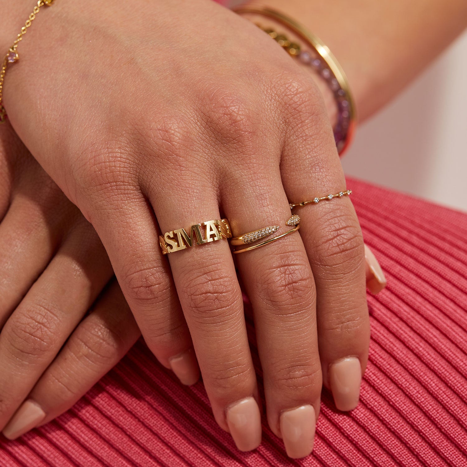 14K Gold Cuban Link Custom Initial Ring – Baby Gold