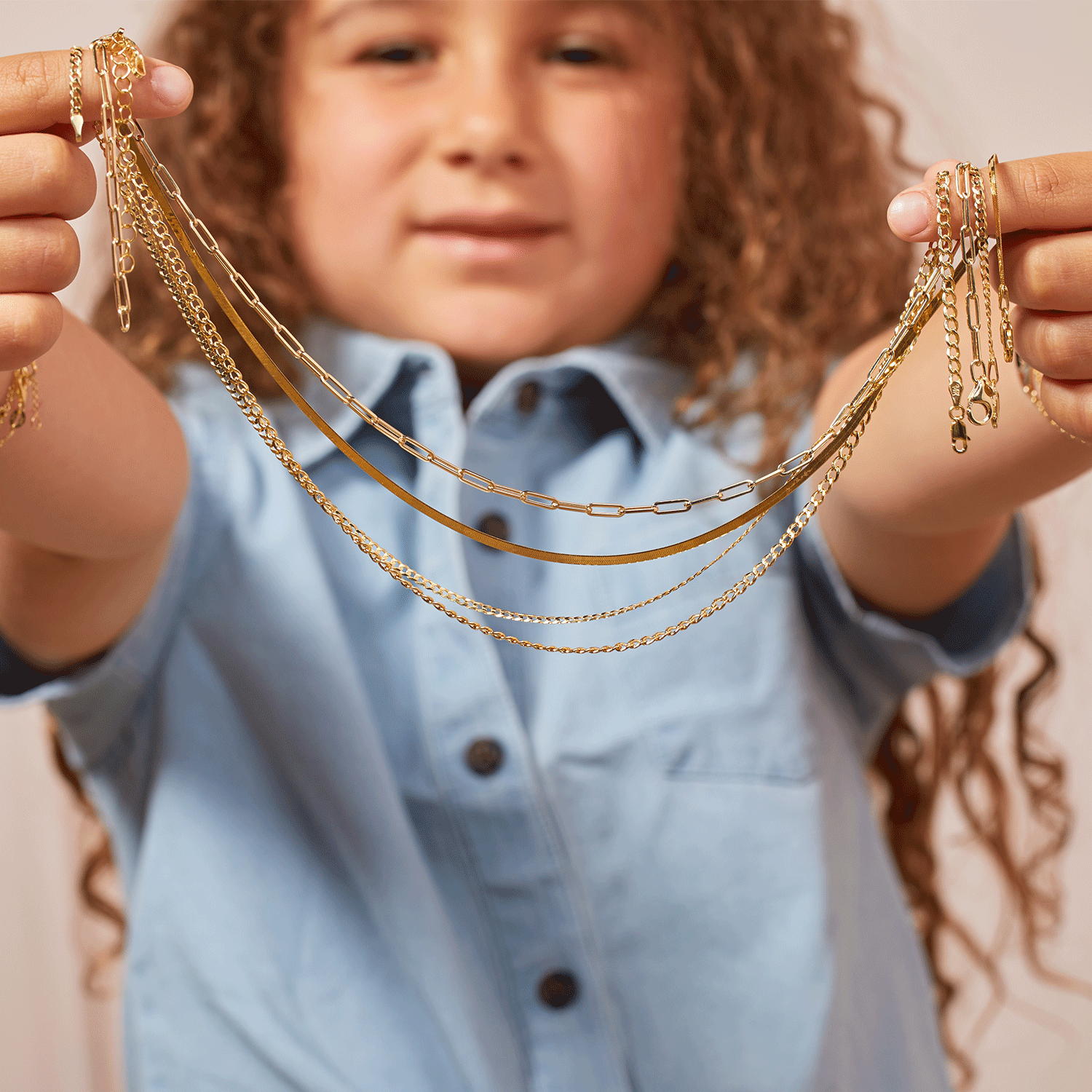 Kids Herringbone Necklace 3mm - Image 4