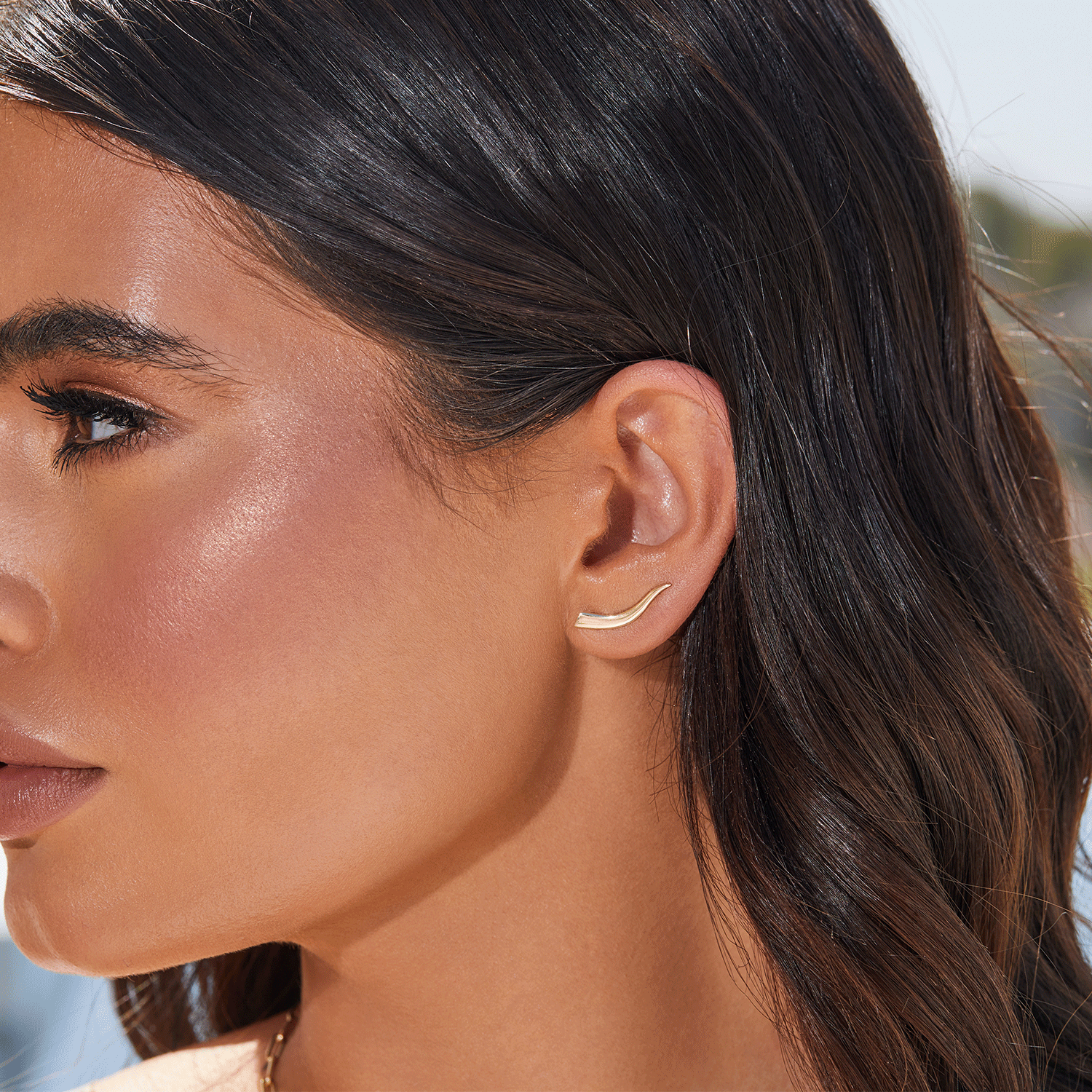 14K Gold Flame Ear Crawler Baby Gold