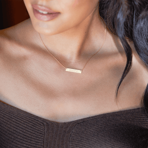 Rose gold 2025 nameplate necklace