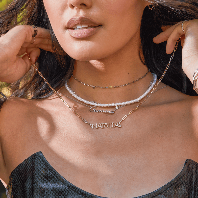 Diamond Baby Block Necklace – STONE AND STRAND
