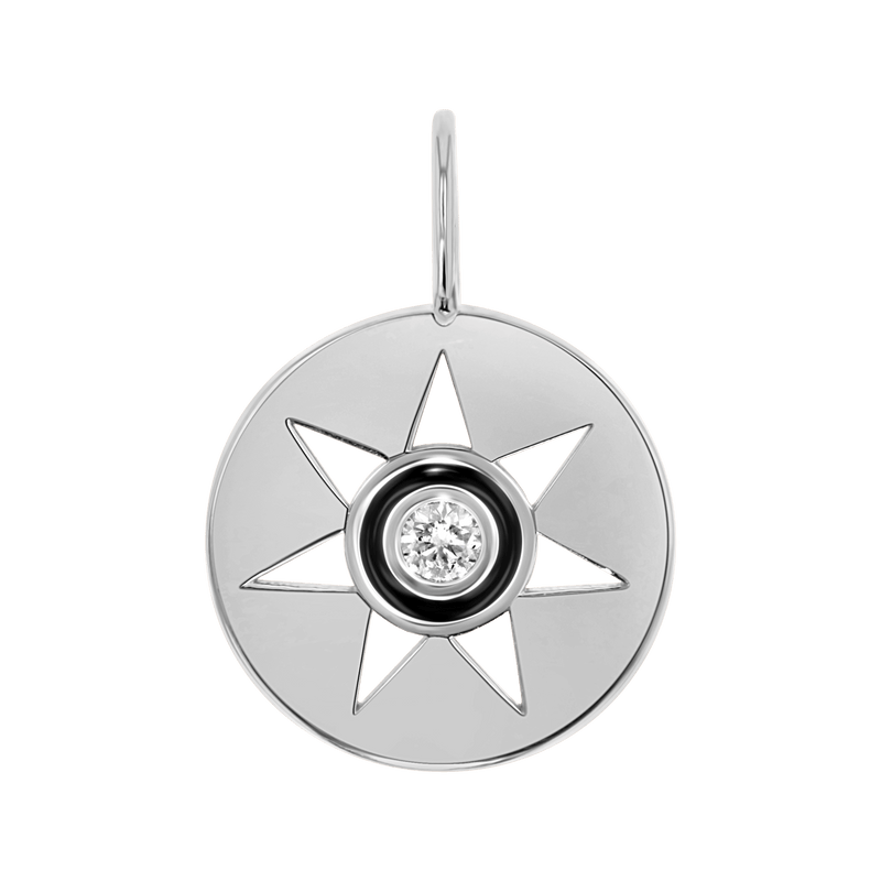 Enamel Sun Medallion Charm