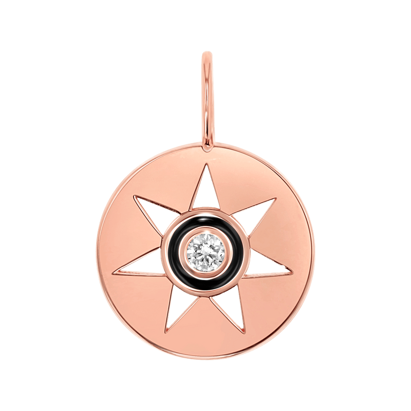 Enamel Sun Medallion Charm