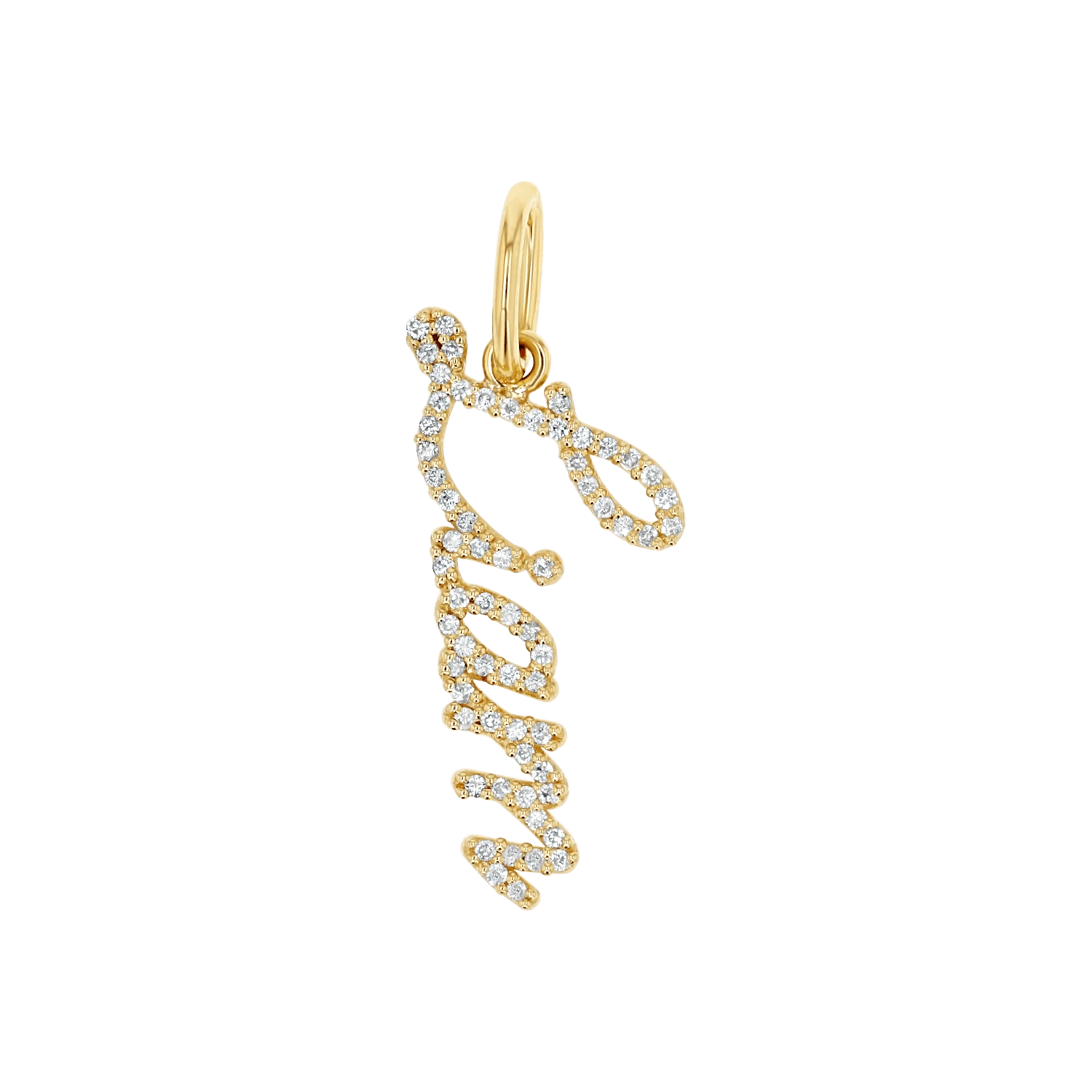 Kids Vertical Diamond Name Script Charm - Image 2