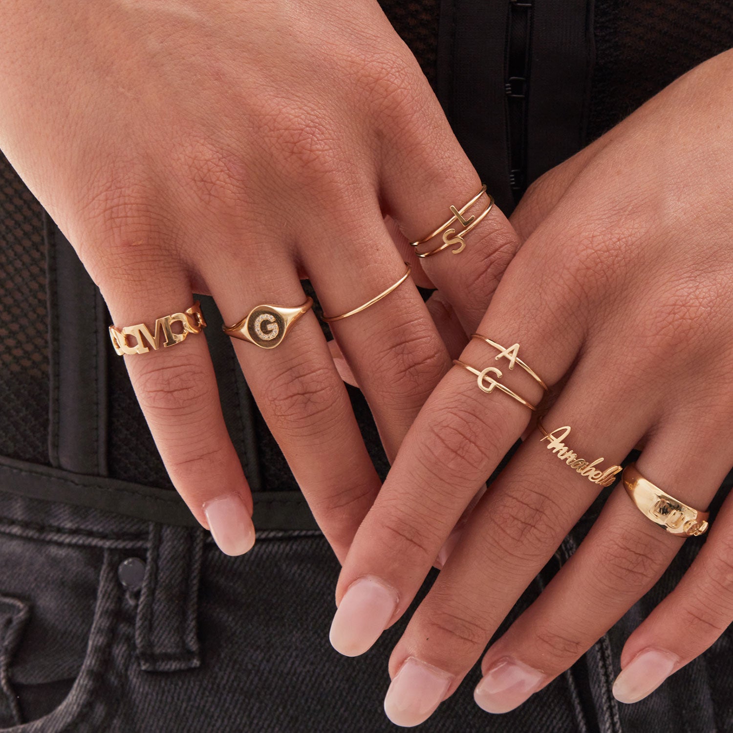 HOT Letter Ring 14k Gold Personalized Ring 14K Gold Signet