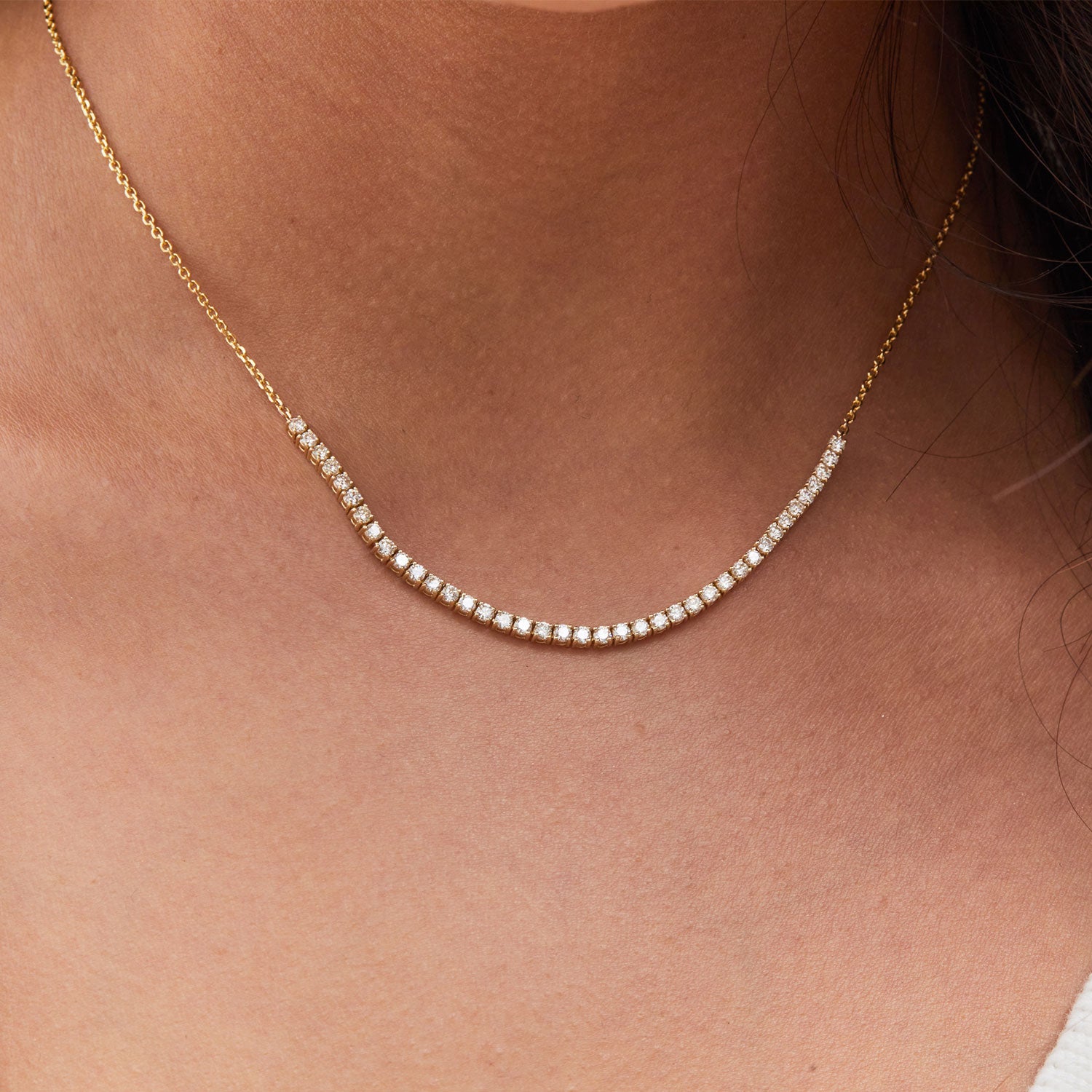 Dainty diamond tennis necklace Clearance