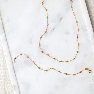 Spaced Mooncut Bead Necklace