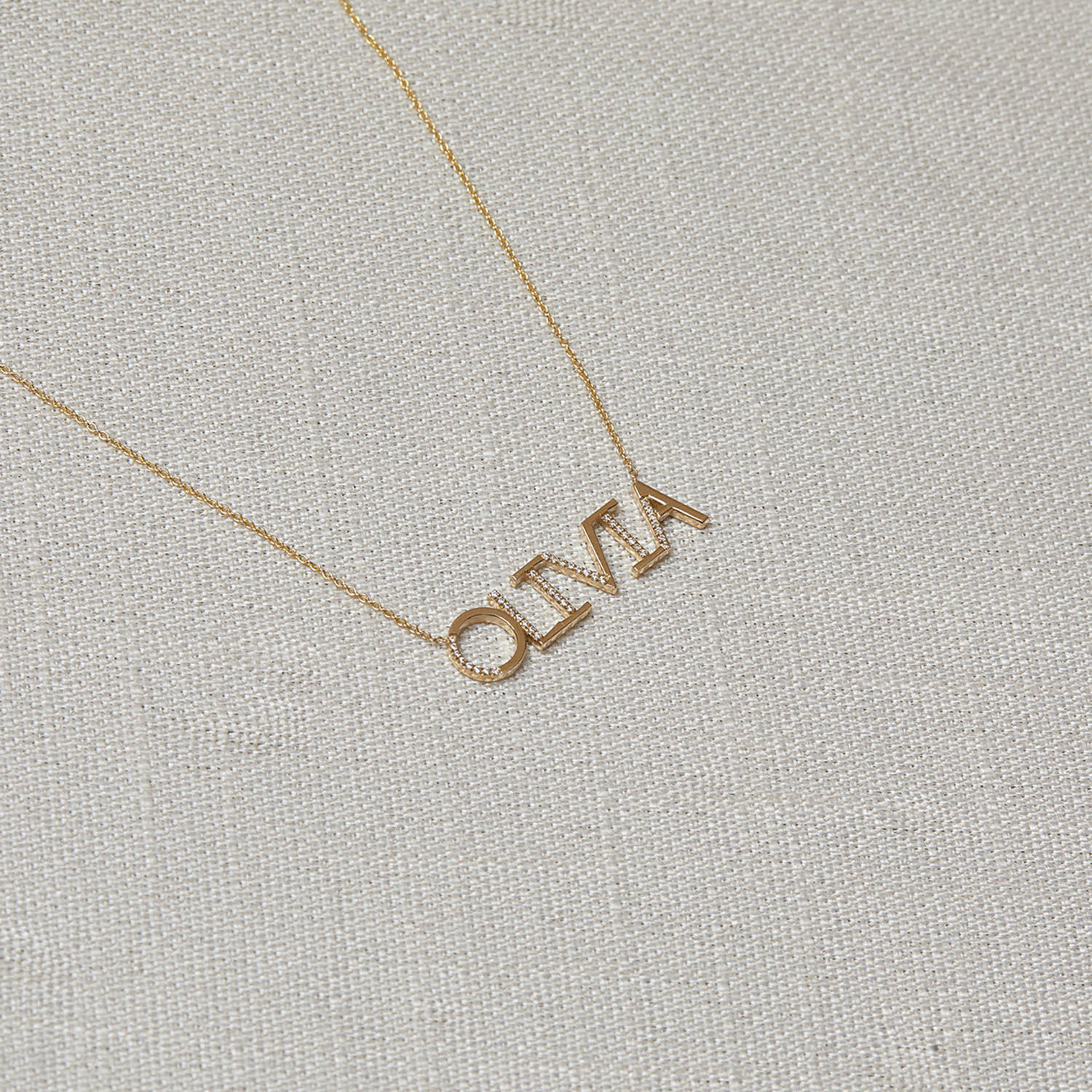 14K Gold Diamond Sprinkle Name Necklace – Baby Gold