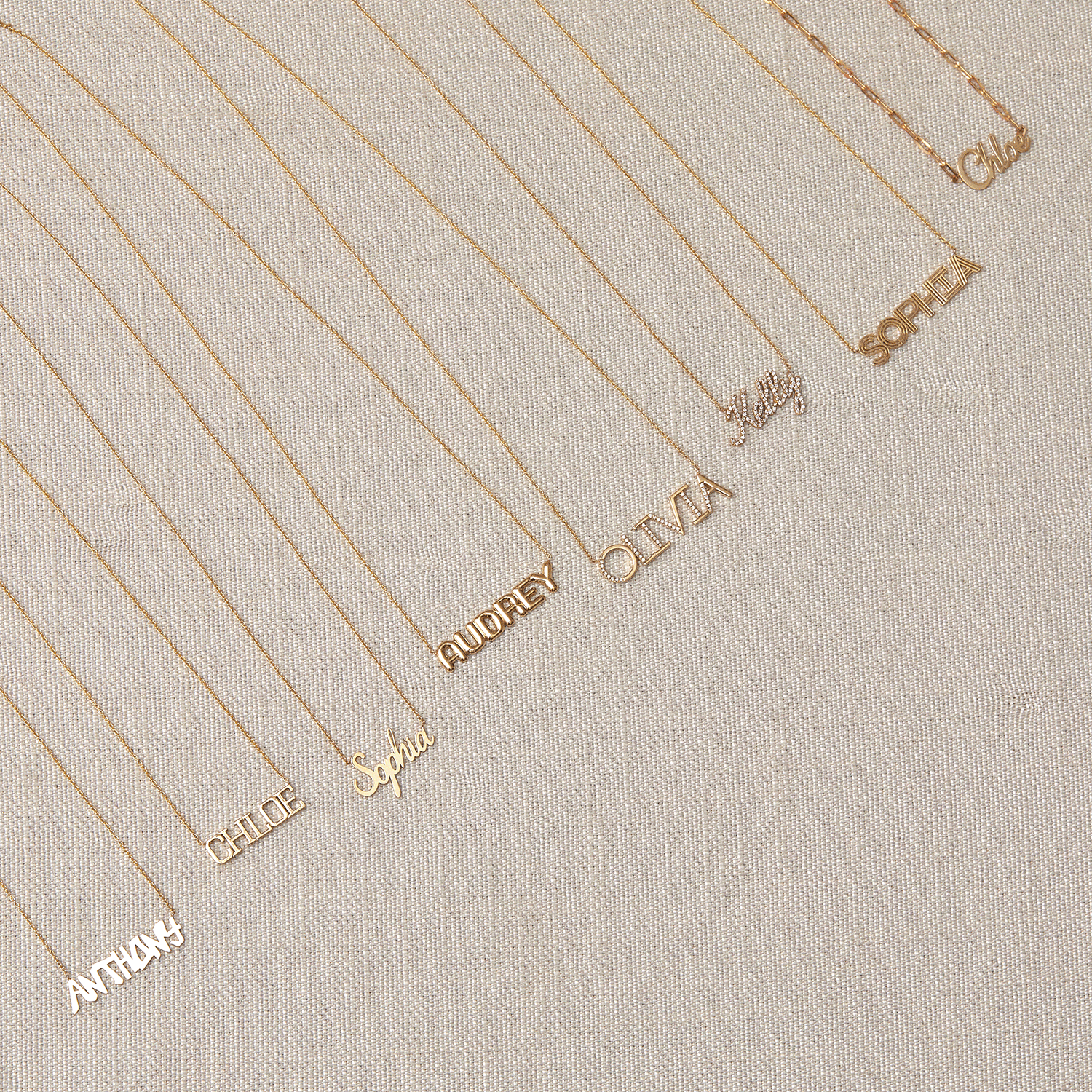 14K Gold Diamond Sprinkle Name Necklace – Baby Gold