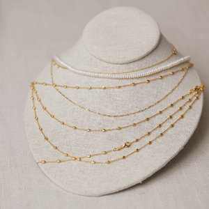 Spaced Mooncut Bead Necklace