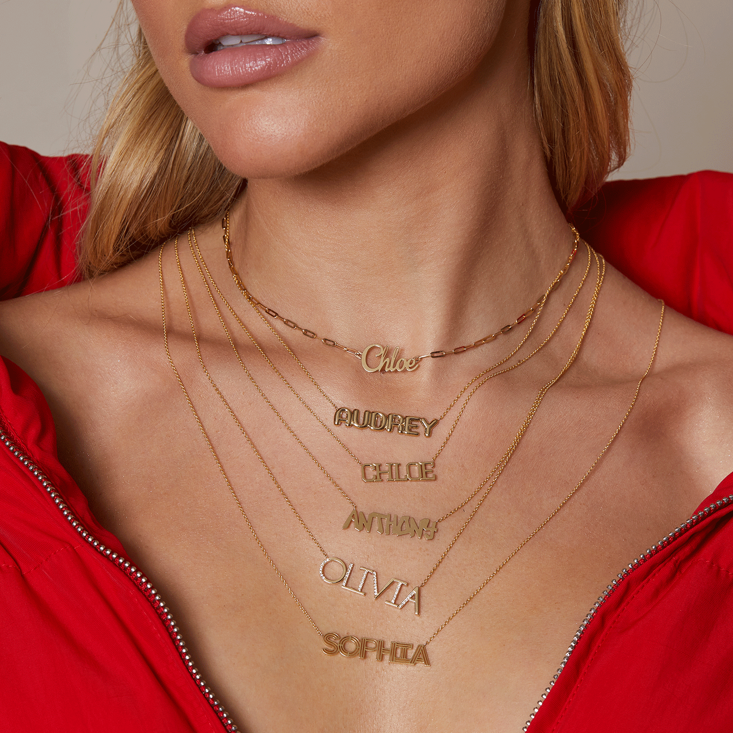 14K Gold Deco Cut Out Name Necklace Baby Gold