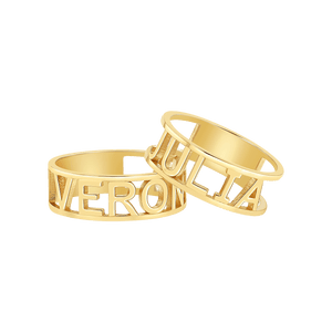 916 gold ring with name online