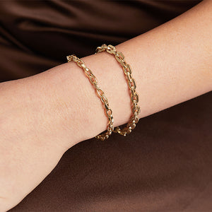 14K Gold Chunky Box Chain Bracelet – Baby Gold