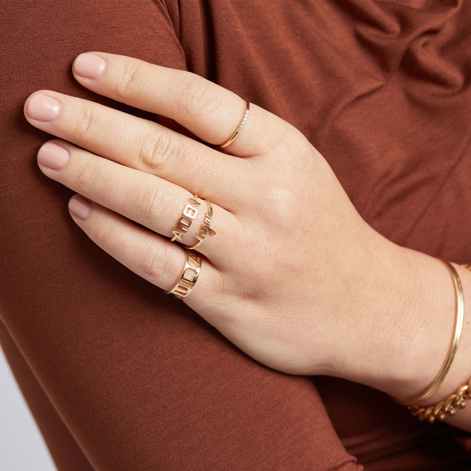 22K Yellow Gold Baby Ring W/ Beveled Four Point Stars – Virani Jewelers